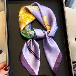 Floral Scarf in Purple and Yellow